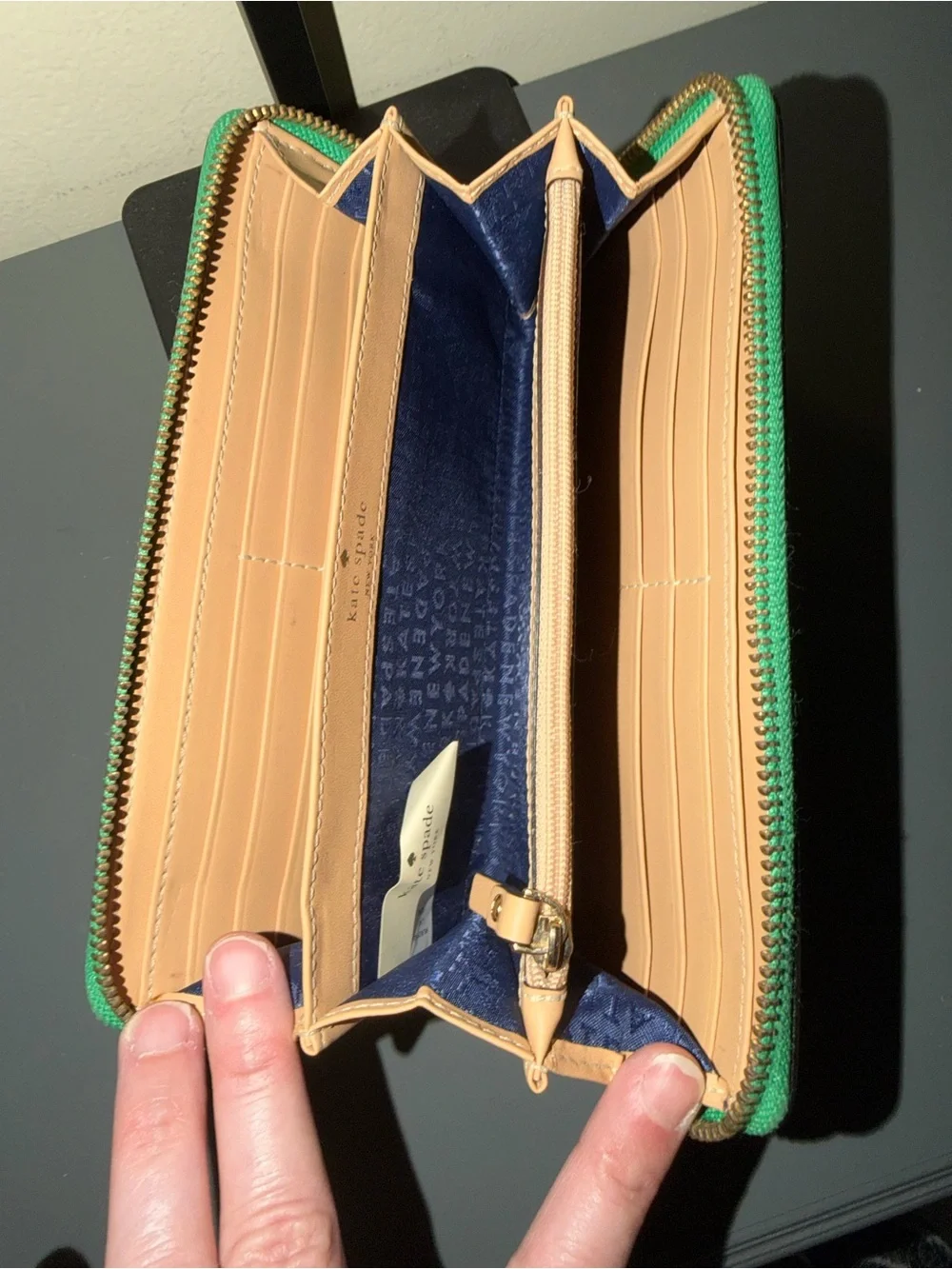 kate spade Zip-Around wallet in bright Green